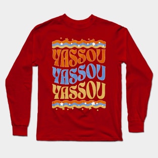 Yassou Greek Hello Cute Retro Style Long Sleeve T-Shirt